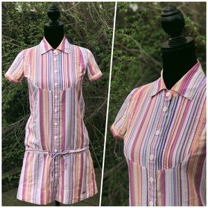 🌈Lined Colorful Button Up Tunic 64% Cotton🌈